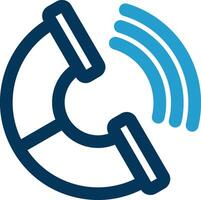 Phone Line Blue Two Color Icon vector