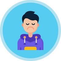 Sad Flat Multi Circle Icon vector