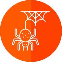 Spider Line Red Circle Icon vector