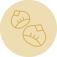 Chestnut Line Yellow Circle Icon vector