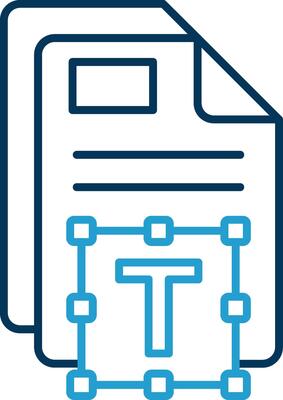 Text Line Blue Two Color Icon