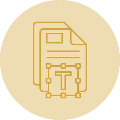 Text Line Yellow Circle Icon
