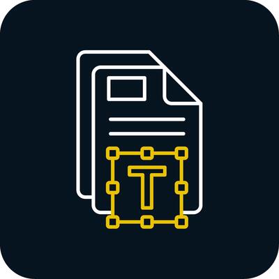 Text Line Yellow White Icon