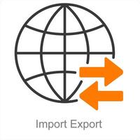 importar exportar y comercio icono concepto vector