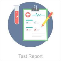 prueba reporte y prueba icono concepto vector