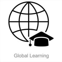 Global Learning and world icon concept vector