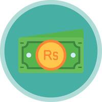 Rupee Flat Multi Circle Icon vector