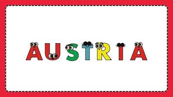 country name cartoon letters animated video. video