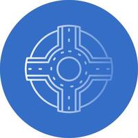 Roundabout Gradient Line Circle Icon vector