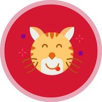 Tongue Flat Multi Circle Icon vector
