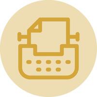 Typewriter Line Yellow Circle Icon vector
