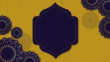 Golden Diwali background with a frame and a circular pattern video