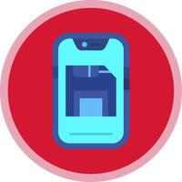 Save Flat Multi Circle Icon vector