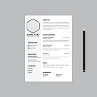 Minimalist cv or resume design template vector