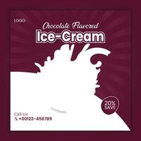 Ice cream social media post design illustration vector