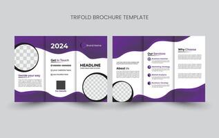 Trifold brochure design template vector