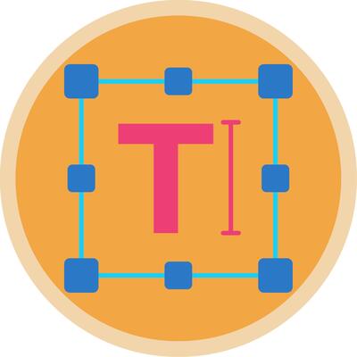 Text Flat Multi Circle Icon