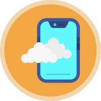 Cloud Flat Multi Circle Icon vector