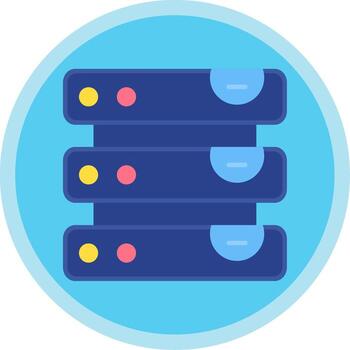 base de datos plano multi circulo icono vector