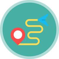 Route Flat Multi Circle Icon vector