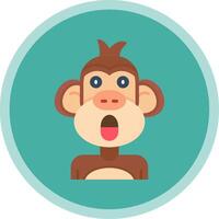 Surprised Flat Multi Circle Icon vector