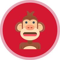 Shocked Flat Multi Circle Icon vector