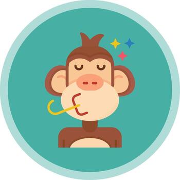 Congratulation Flat Multi Circle Icon vector