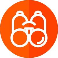 Binoculars Line Red Circle Icon vector