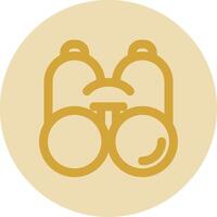 Binoculars Line Yellow Circle Icon vector