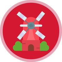 Windmill Flat Multi Circle Icon vector