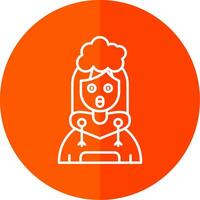 Exploding Line Red Circle Icon vector