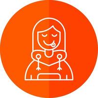 Tongue Line Red Circle Icon vector
