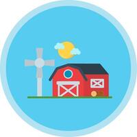 Barn Flat Multi Circle Icon vector