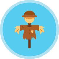 Scarecrow Flat Multi Circle Icon vector