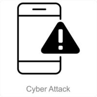 Cyber Attack and hack icon concept vector