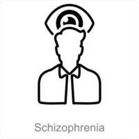 esquizofrenia y mente icono concepto vector