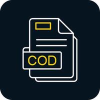 Cod Line Yellow White Icon vector