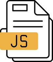Js Skined Filled Icon vector
