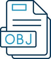 Obj Line Blue Two Color Icon vector