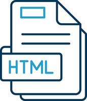 Html Line Blue Two Color Icon vector