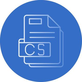 Cs Gradient Line Circle Icon vector