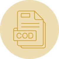 Cod Line Yellow Circle Icon vector