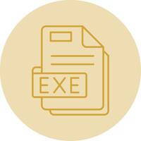 Exe Line Yellow Circle Icon vector