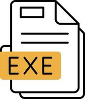 Exe Skined Filled Icon vector