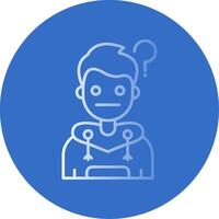 Thinking Gradient Line Circle Icon vector
