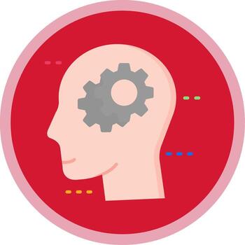 Thinking Flat Multi Circle Icon vector