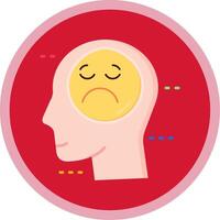 Sadness Flat Multi Circle Icon vector