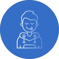 Tongue Gradient Line Circle Icon vector