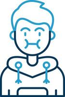 enfermedad línea azul dos color icono vector