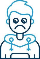 Sad Line Blue Two Color Icon vector